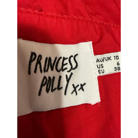 Princess Polly Red Sleeveless Corset Bustier Cami Camisole Tank Crop Top Size 6 - Picture 3 of 4